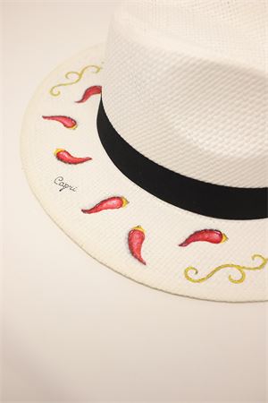 Panama style hat with chili peppers Grakko Fashion | PANAMAPEPERONCINIBEIGE